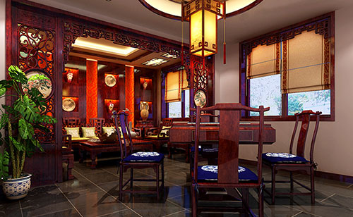 房县古典中式风格茶楼包间设计装修效果图